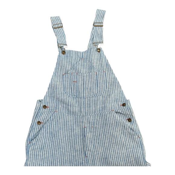 Women’s Faherty Coastal Linen Summer Railroad Striped Overalls Small - Picture 3 of 7